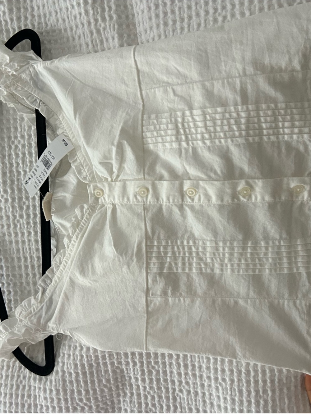 Brandy Melville White Ruffled Button-Up Corset Top - Picture 3 of 4